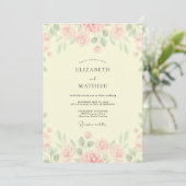 Invitation Mariage Crèmeuse Fleur de Rosée (Debout devant)