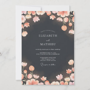 Invitation Mariage Crépusculaire Sensuel Gris Charbon