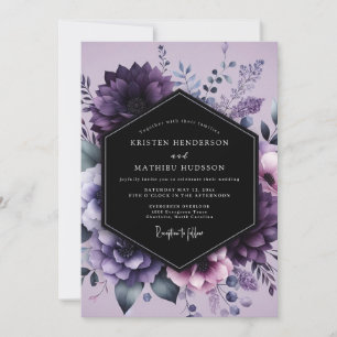 Invitation Mariage Crépuscule Aubergine