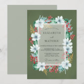 Invitation Mariage Crépuscule de Fleur d'Olivier (Devant / Derrière)