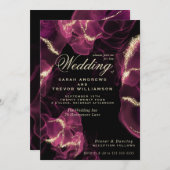 Invitation Mariage | Crimson Berry Encre d'alcool (Devant / Derrière)