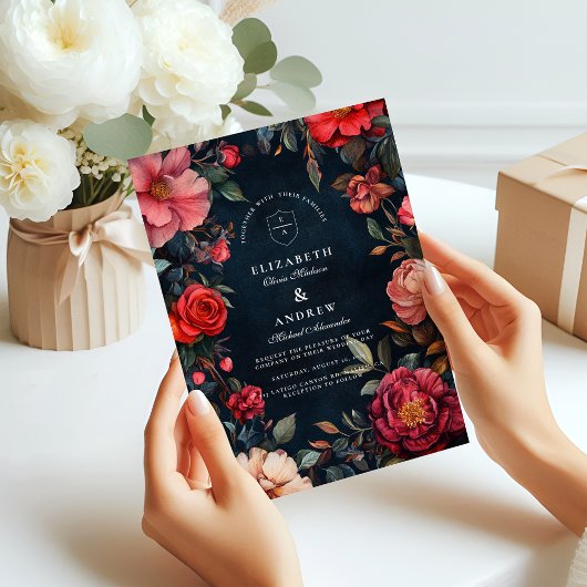 Invitation Mariage Crimson Noir
