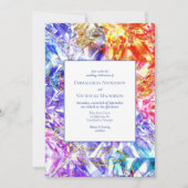 Invitation Mariage Cristal Gemme Arc-en-ciel de Couleur de Fê (Devant)