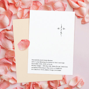 Invitation Mariage croisé chic monogrammé