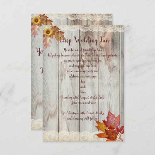 Invitation Mariage croquant d'amusement (Devant / Derrière)