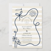 Invitation Mariage croquis côtier (Devant)