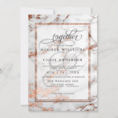 Invitation Mariage cuivre et marbre Élégance Bold (Devant)