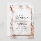 Invitation Mariage cuivre et marbre Élégance Bold (Devant)