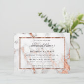 Invitation Mariage cuivre et marbre Élégance Bold (Debout devant)