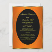 Invitation Mariage Cuivre Orange or Noir Élégant Moderne En (Devant)
