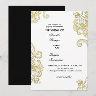Invitation Mariage Culturel Traditionnel Élégant au Henné