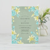 Invitation Mariage Cyan Citron Lily (Debout devant)