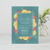Invitation Mariage Cyane Péonie Jaune (Debout devant)