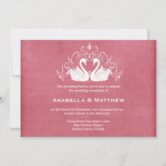 Invitation Mariage cygne (Devant)