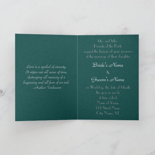 Invitation Mariage cygne éternité (Intérieur)