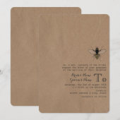Invitation Mariage d'abeilles miel inspirées par le carton (Devant / Derrière)