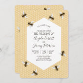 Invitation Mariage d'abeilles vintages (Devant / Derrière)