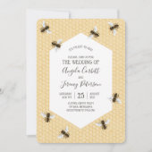 Invitation Mariage d'abeilles vintages (Devant)