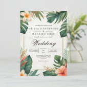 Invitation Mariage d'accentuation de la fleur tropicale (Debout devant)