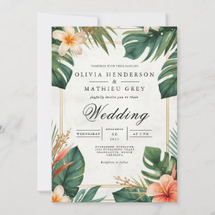 Invitation Mariage d'accentuation de la fleur tropicale