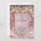 Invitation Mariage d'accentuation or en cristal magique (Devant)