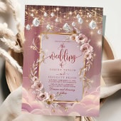 Invitation Mariage d'accentuation or en cristal magique