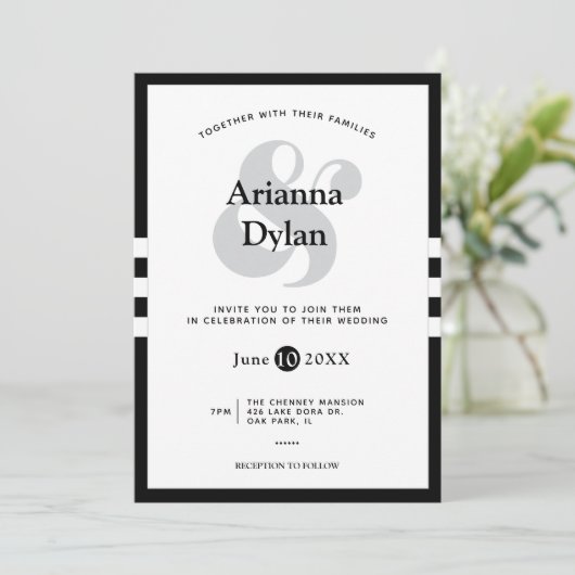 Invitation Mariage d'affaires de Cravate blanche (Debout devant)