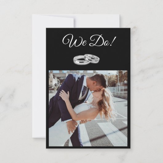 Invitation Mariage d'affaires noir et blanc - (Devant)