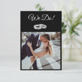 Invitation Mariage d'affaires noir et blanc - (Debout devant)