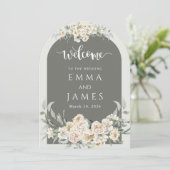 Invitation Mariage d'Affiche de bienvenue simple vert (Debout devant)