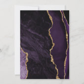 Invitation Mariage d'agate bleu marine violet (Dos)