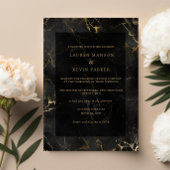 Invitation Mariage d'agate en marbre noir