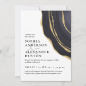 Invitation Mariage d'agate gris or (Devant)