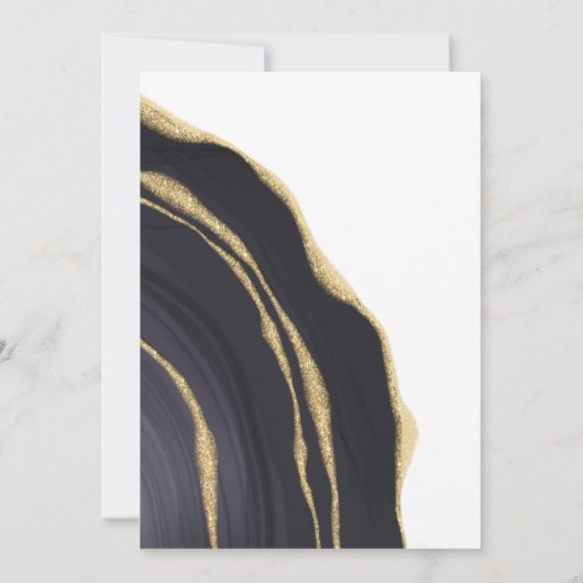 Invitation Mariage d'agate gris or (Dos)