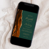 Invitation Mariage d'Agate vert émérite de rouille moderne