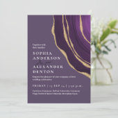 Invitation Mariage d'agate violet doré Lux (Debout devant)