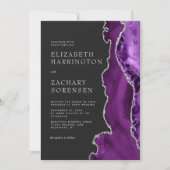 Invitation Mariage d'âge d'argent violet (Devant)