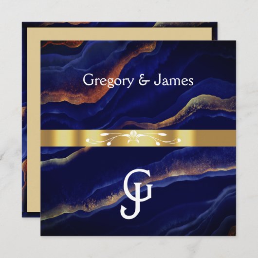 Invitation Mariage d'âge de la géode violet et or (Devant / Derrière)