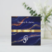 Invitation Mariage d'âge de la géode violet et or (Debout devant)