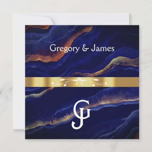 Invitation Mariage d'âge de la géode violet et or (Devant)