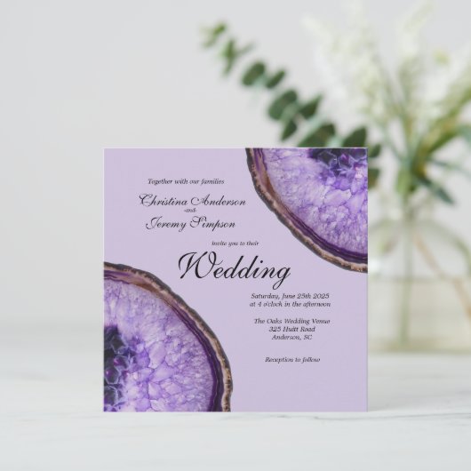 Invitation Mariage d'âge de l'améthyste pourpre (Debout devant)