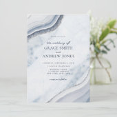 Invitation Mariage d'âge en marbre bleu foncé (Debout devant)