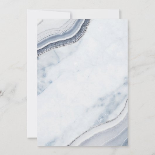 Invitation Mariage d'âge en marbre bleu foncé (Dos)