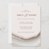 Invitation Mariage d'âge en marbre naturel (Devant)