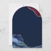 Invitation Mariage d'âge moderne de Bourgogne et bleu (Dos)