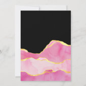 Invitation Mariage d'âge rose, noir et or (Dos)