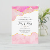 Invitation Mariage d'âge rose, noir et or (Debout devant)