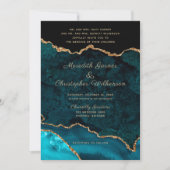 Invitation Mariage d'âge Turquoise Gold (Devant)