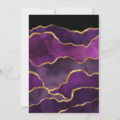 Invitation Mariage d'âge violet et or (Dos)