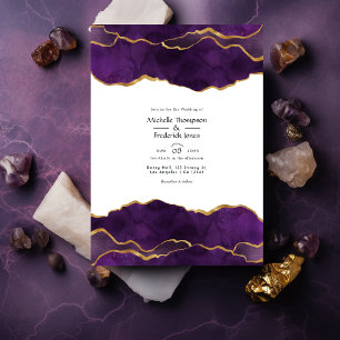 Invitation Mariage d'âge violet et or